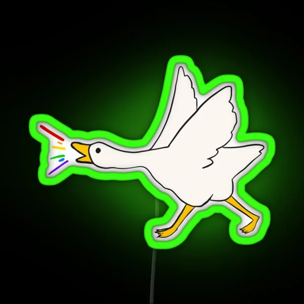 Goose Honking Rainbows RGB Neon Sign