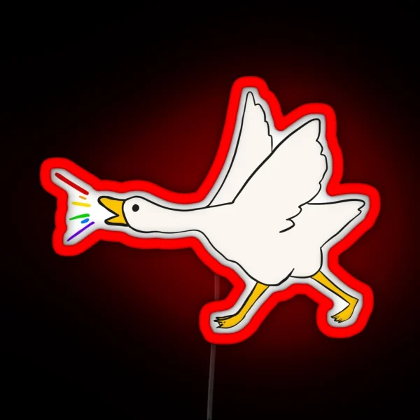 Goose Honking Rainbows RGB Neon Sign