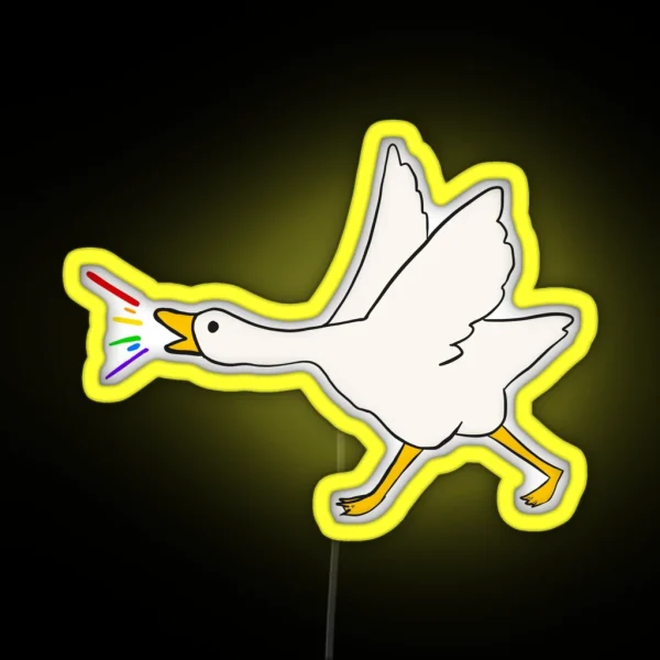 Goose Honking Rainbows RGB Neon Sign