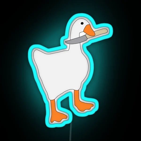 Goose With Knife RGB Neon Sign