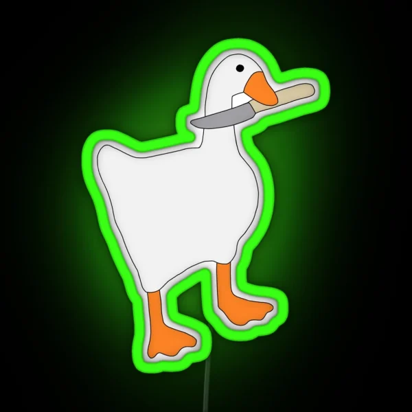 Goose With Knife RGB Neon Sign