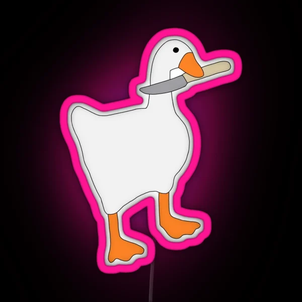 Goose With Knife RGB Neon Sign