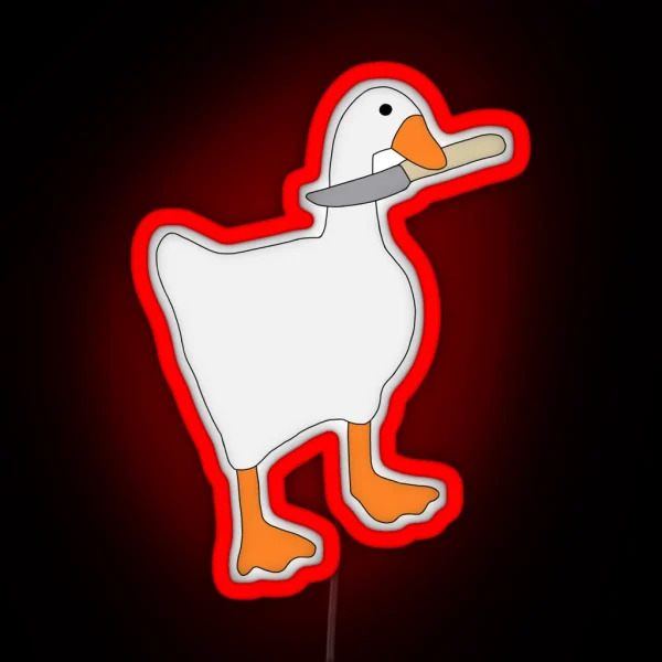 Goose With Knife RGB Neon Sign