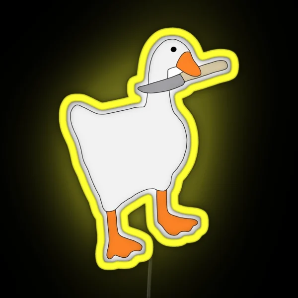 Goose With Knife RGB Neon Sign