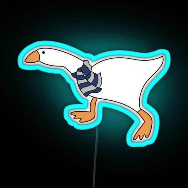Goose Wizard With Blue And Gray Scarf RGB Neon Sign