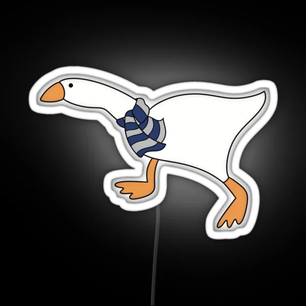 Goose Wizard With Blue And Gray Scarf RGB Neon Sign