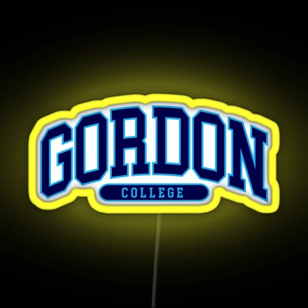 Gordon College College Font Curved RGB Neon Sign