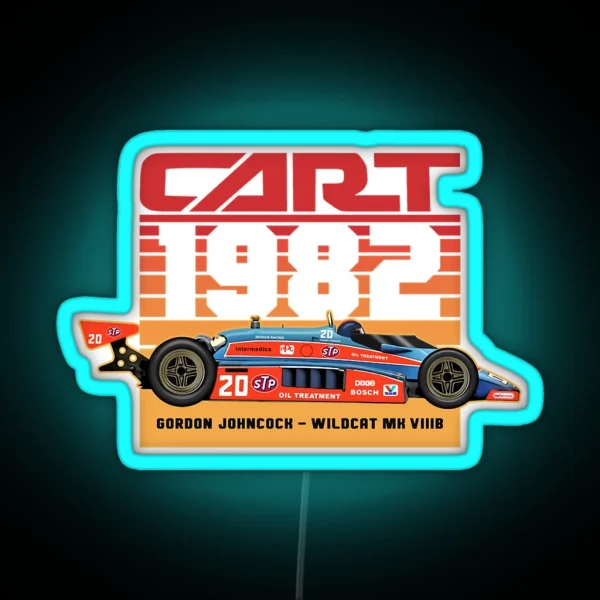 Gordon Johncock 1982 Cart Indy 80s Retro Style RGB Neon Sign