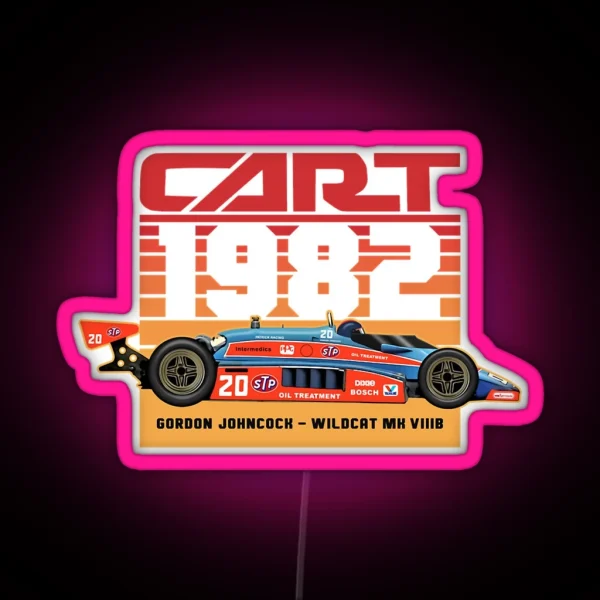 Gordon Johncock 1982 Cart Indy 80s Retro Style RGB Neon Sign