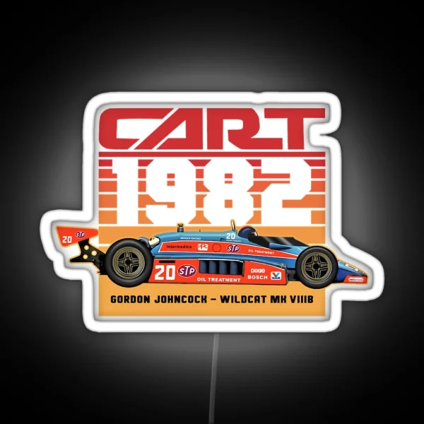 Gordon Johncock 1982 Cart Indy 80s Retro Style RGB Neon Sign