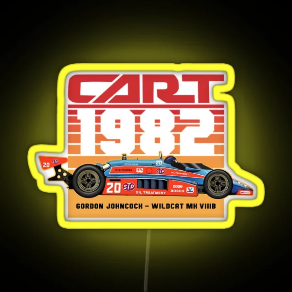 Gordon Johncock 1982 Cart Indy 80s Retro Style RGB Neon Sign