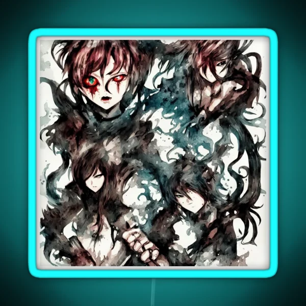 Goth Anime Characters RGB Neon Sign