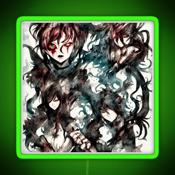 Goth Anime Characters RGB Neon Sign