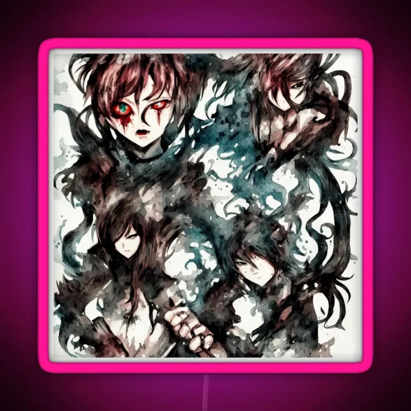 Goth Anime Characters RGB Neon Sign