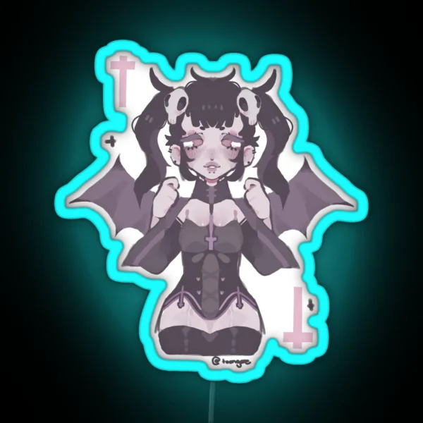 Goth Yami Kawaii Menhera Nurse Girl RGB Neon Sign