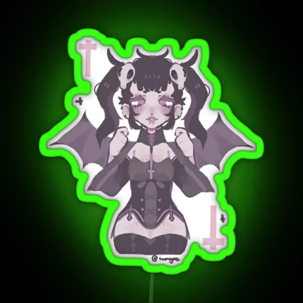 Goth Yami Kawaii Menhera Nurse Girl RGB Neon Sign