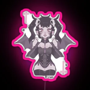 Goth Yami Kawaii Menhera Nurse Girl RGB Neon Sign