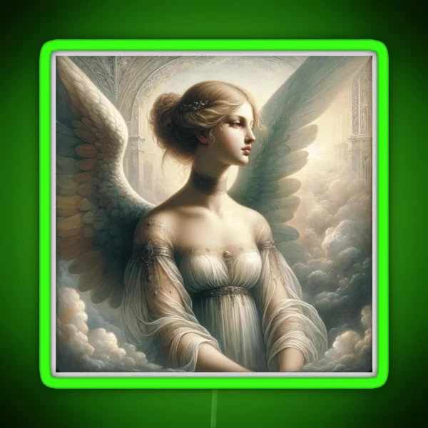Gothic Angel With Choker RGB Neon Sign