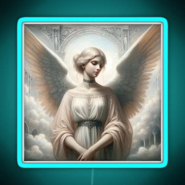 Gothic Angel With Choker RGB Neon Sign