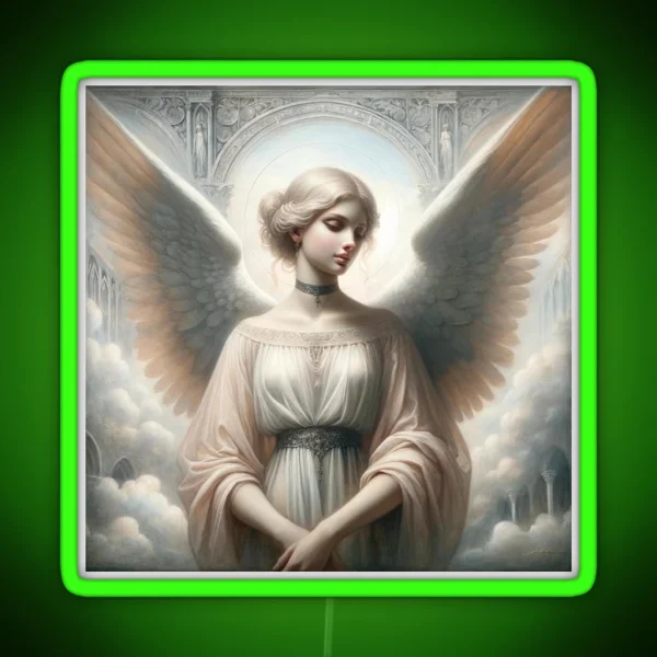 Gothic Angel With Choker RGB Neon Sign