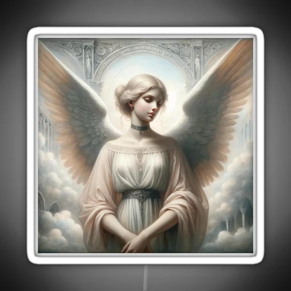 Gothic Angel With Choker RGB Neon Sign