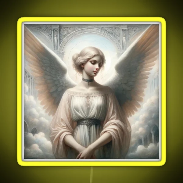 Gothic Angel With Choker RGB Neon Sign