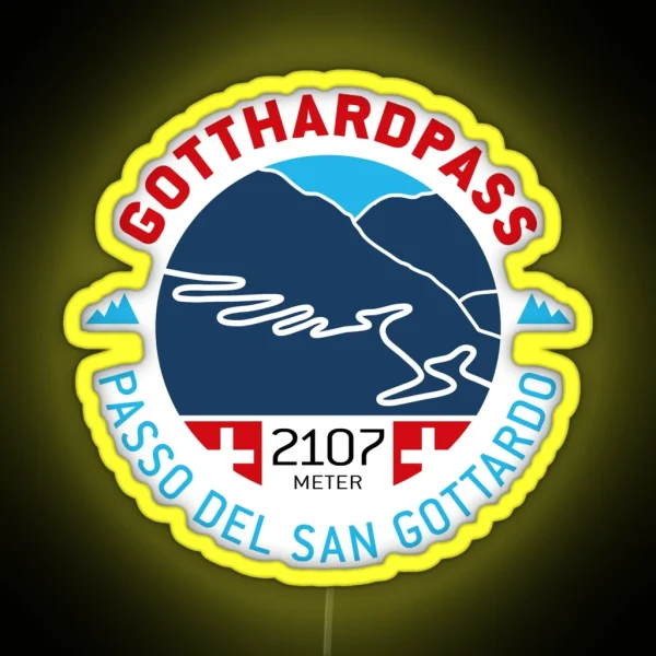 Gotthard Pass Passo Del San Gottardo V2 RGB Neon Sign