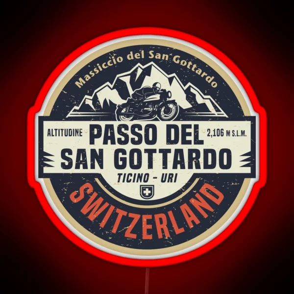 Gotthard Pass Switzerland RGB Neon Sign