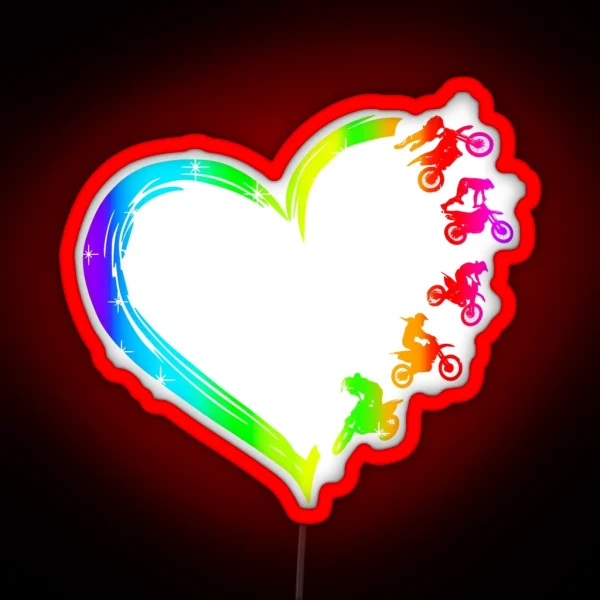 Gradient Heart Motocross RGB Neon Sign