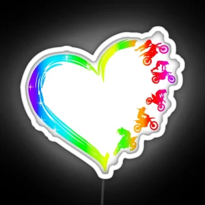 Gradient Heart Motocross RGB Neon Sign