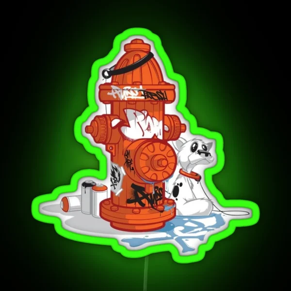 Graffiti Hydrant Scene RGB Neon Sign