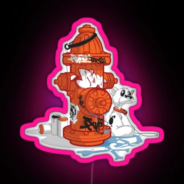 Graffiti Hydrant Scene RGB Neon Sign