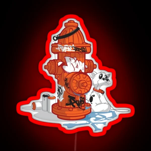 Graffiti Hydrant Scene RGB Neon Sign