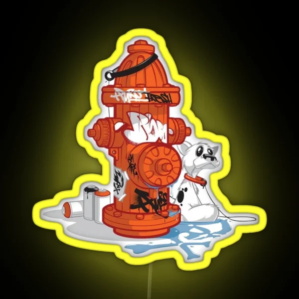 Graffiti Hydrant Scene RGB Neon Sign