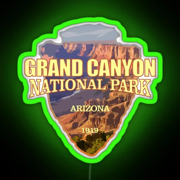 Grand Canyon National Park Arrowhead RGB Neon Sign