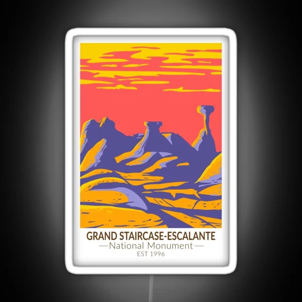 Grand Staircase Escalante National Monument Utah Vintage RGB Neon Sign