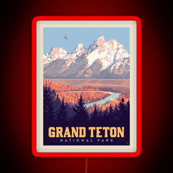 Grand Teton National Park RGB Neon Sign