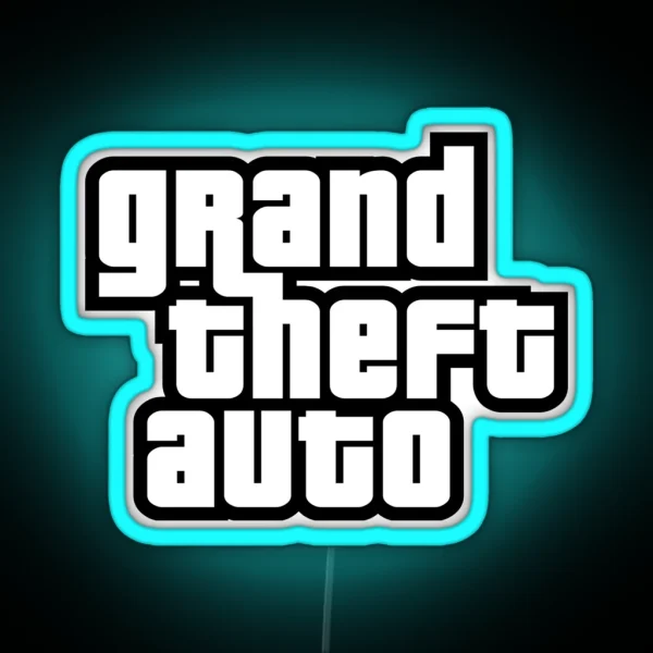 Grand Theft Auto Logo RGB Neon Sign