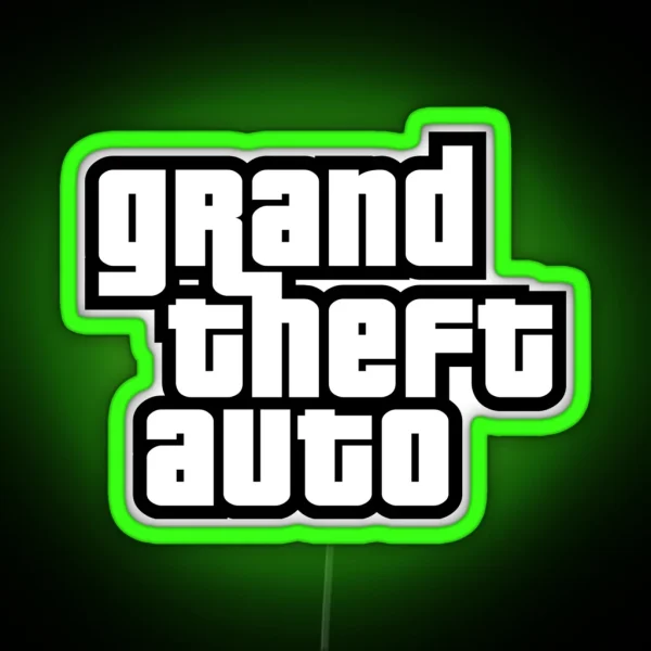 Grand Theft Auto Logo RGB Neon Sign
