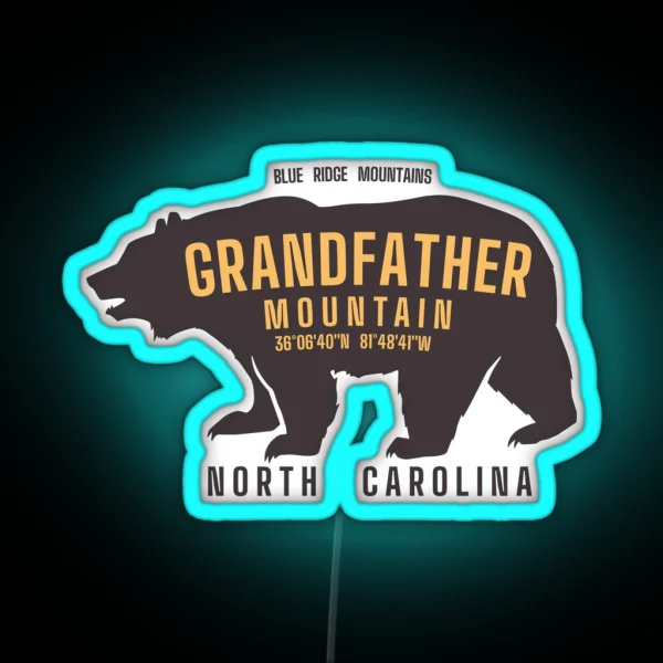 Grandfather Mountain North Carolina RGB Neon Sign