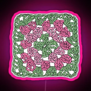 Granny Square Pink And Green RGB Neon Sign