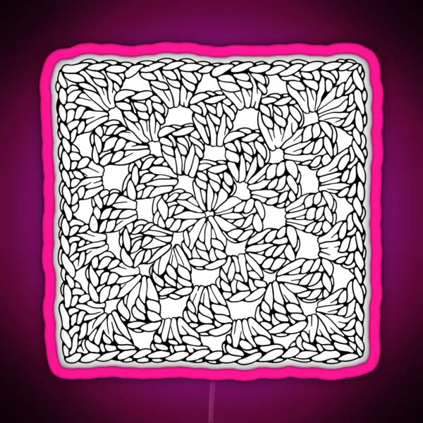 Granny Square Transparent Black And White RGB Neon Sign