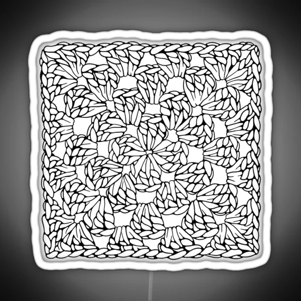 Granny Square Transparent Black And White RGB Neon Sign