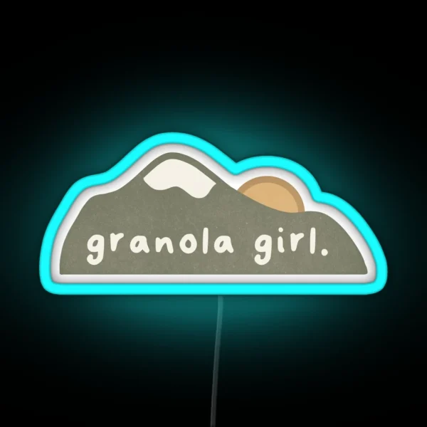 Granola Girl Mountain Sunset RGB Neon Sign
