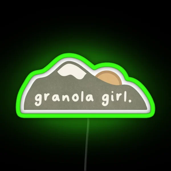 Granola Girl Mountain Sunset RGB Neon Sign