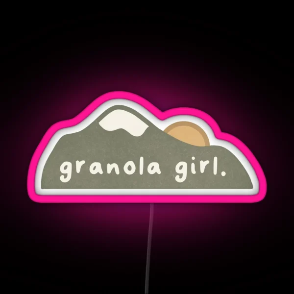 Granola Girl Mountain Sunset RGB Neon Sign