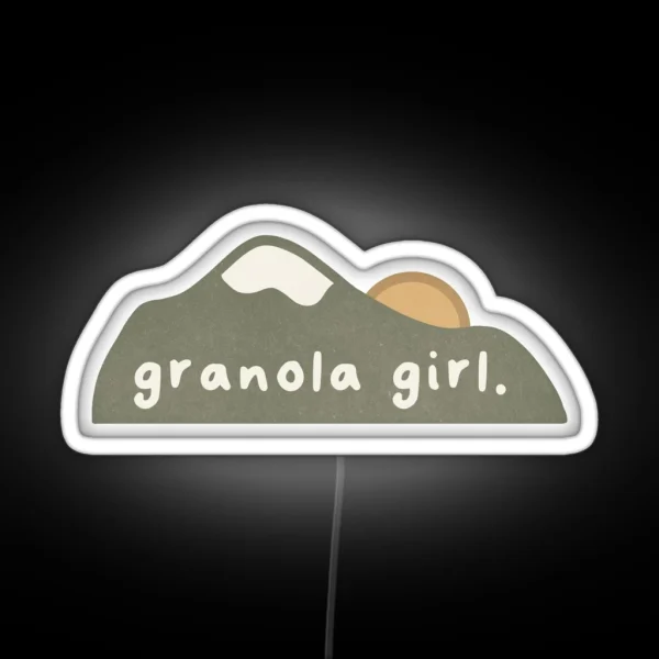 Granola Girl Mountain Sunset RGB Neon Sign