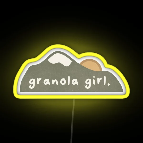 Granola Girl Mountain Sunset RGB Neon Sign