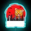 Graphic Catzilla Japanese Funny Retro Catzilla Cats Lover Gift RGB Neon Sign - Image 2