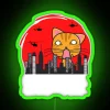 Graphic Catzilla Japanese Funny Retro Catzilla Cats Lover Gift RGB Neon Sign - Image 3